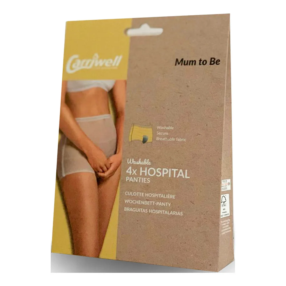 Carriwell hospitalstrusser - one size (36-40) - hvid - 4 stk