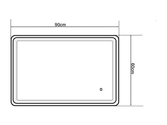 LuxuryBain- Miroir de salle de bain LED à luminosité variable rectangulaire 90x60