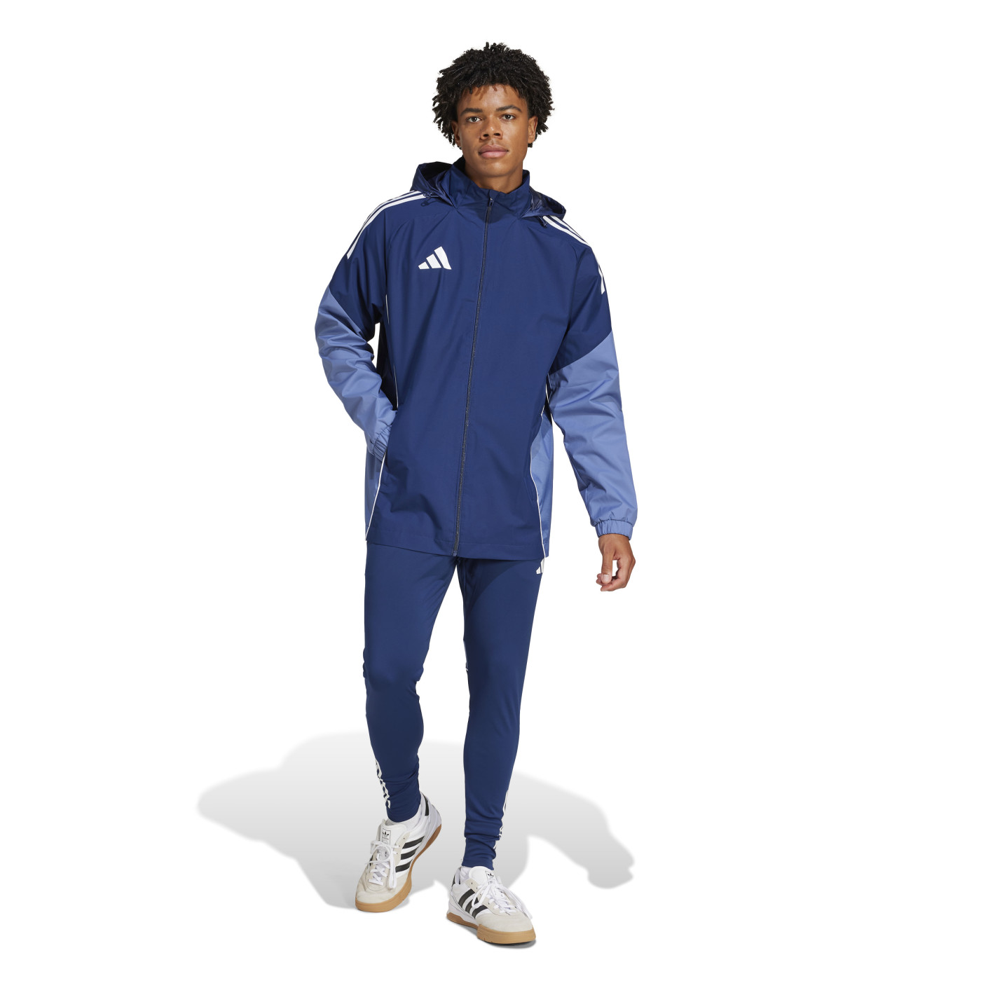 Adidas Tiro 25 Competition Allweather Jack Donkerblauw Lichtblauw