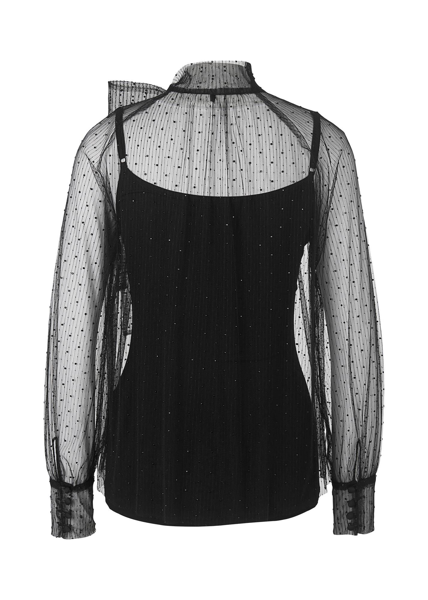 Riani| Damen Schluppenbluse aus Tüll Langarm