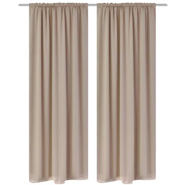 vidaXL 2stk Krem Mørkleggingsgardiner med Stang 135 x 245 cm