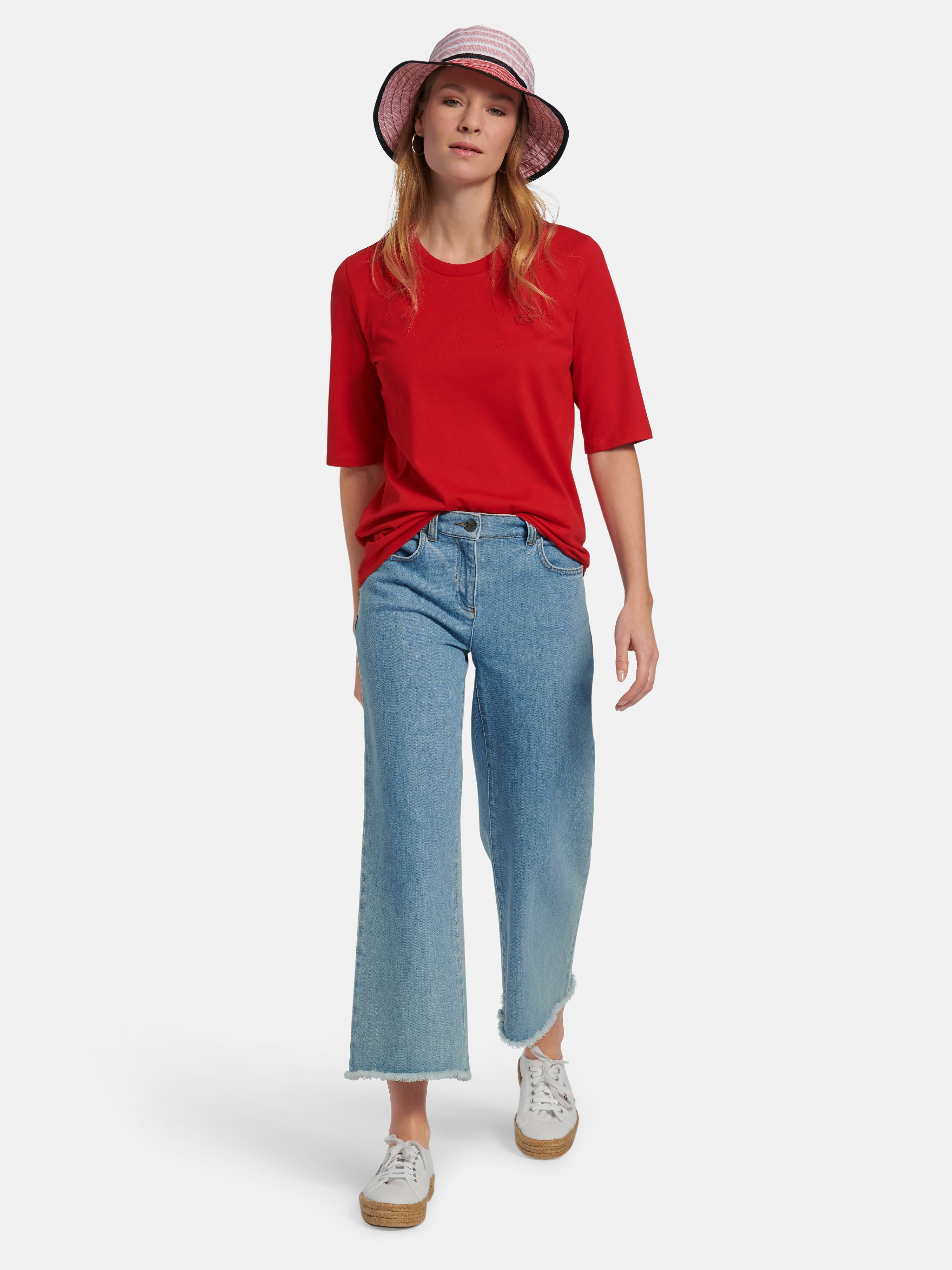 Rundhals-Shirt mit langem 1/2-Arm