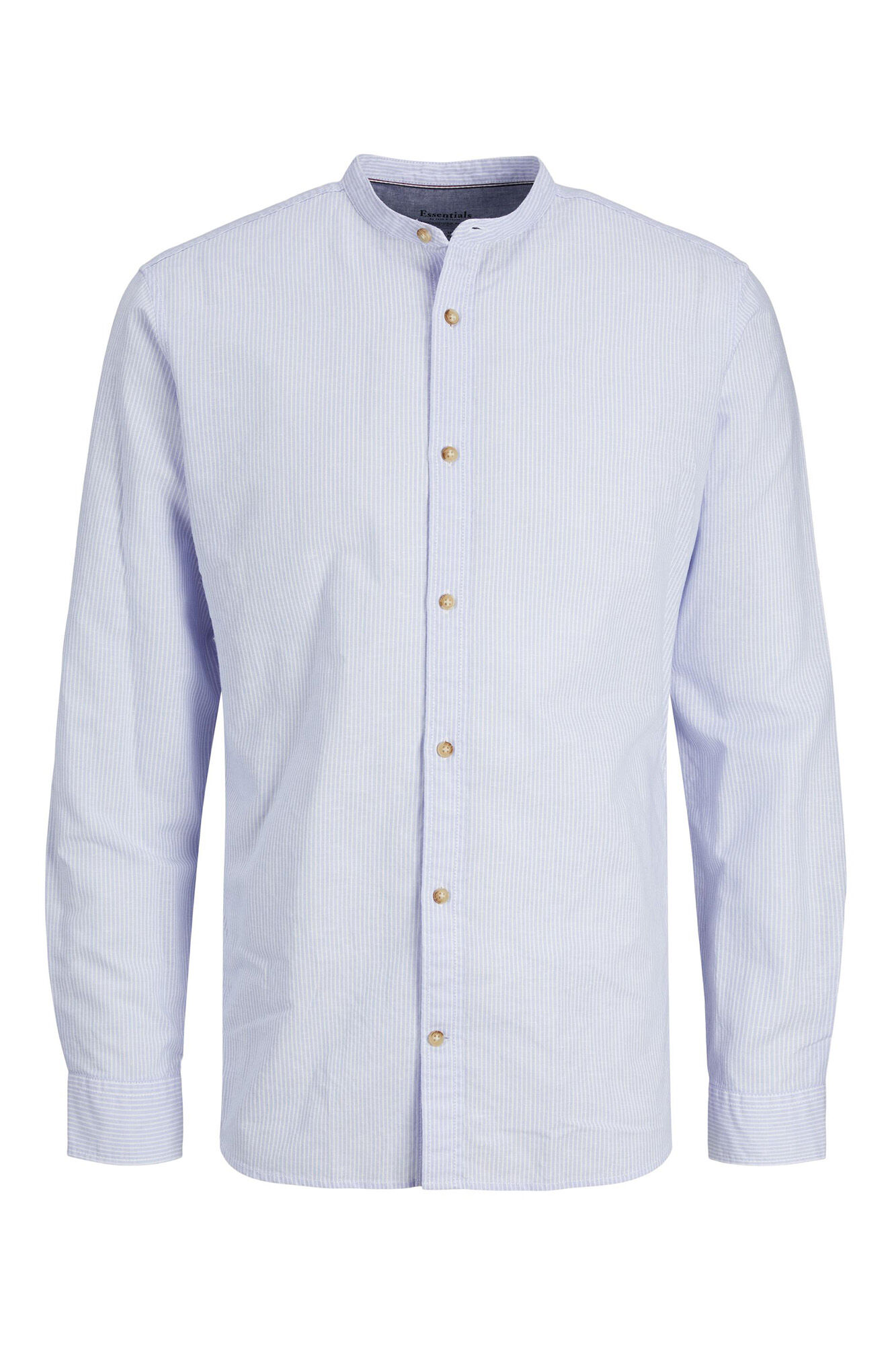 Camisa de linho de manga comprida - azul claro