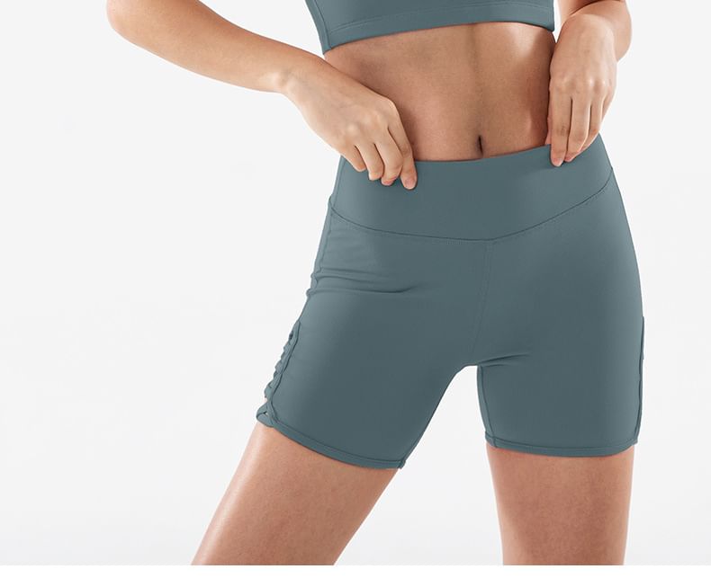 Lady Jean - Set: effen sportbeha + fietsbroek met hoge taille