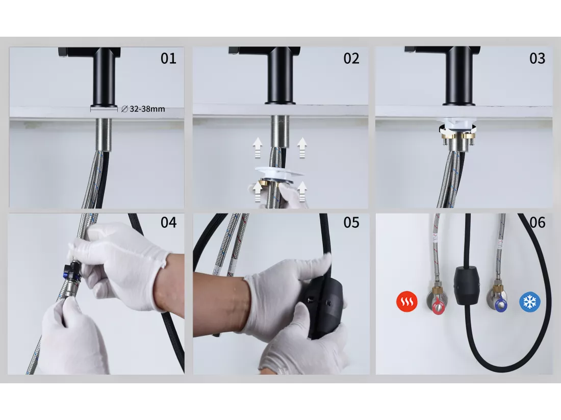 Cecipa max Robinet de Cuisine Extractible, Mitigeur de Cuisine avec 2 modes de sortie d'eau, Robinet Cuisine 360 Rotatif, Noir + Galvanique,EU Modèle