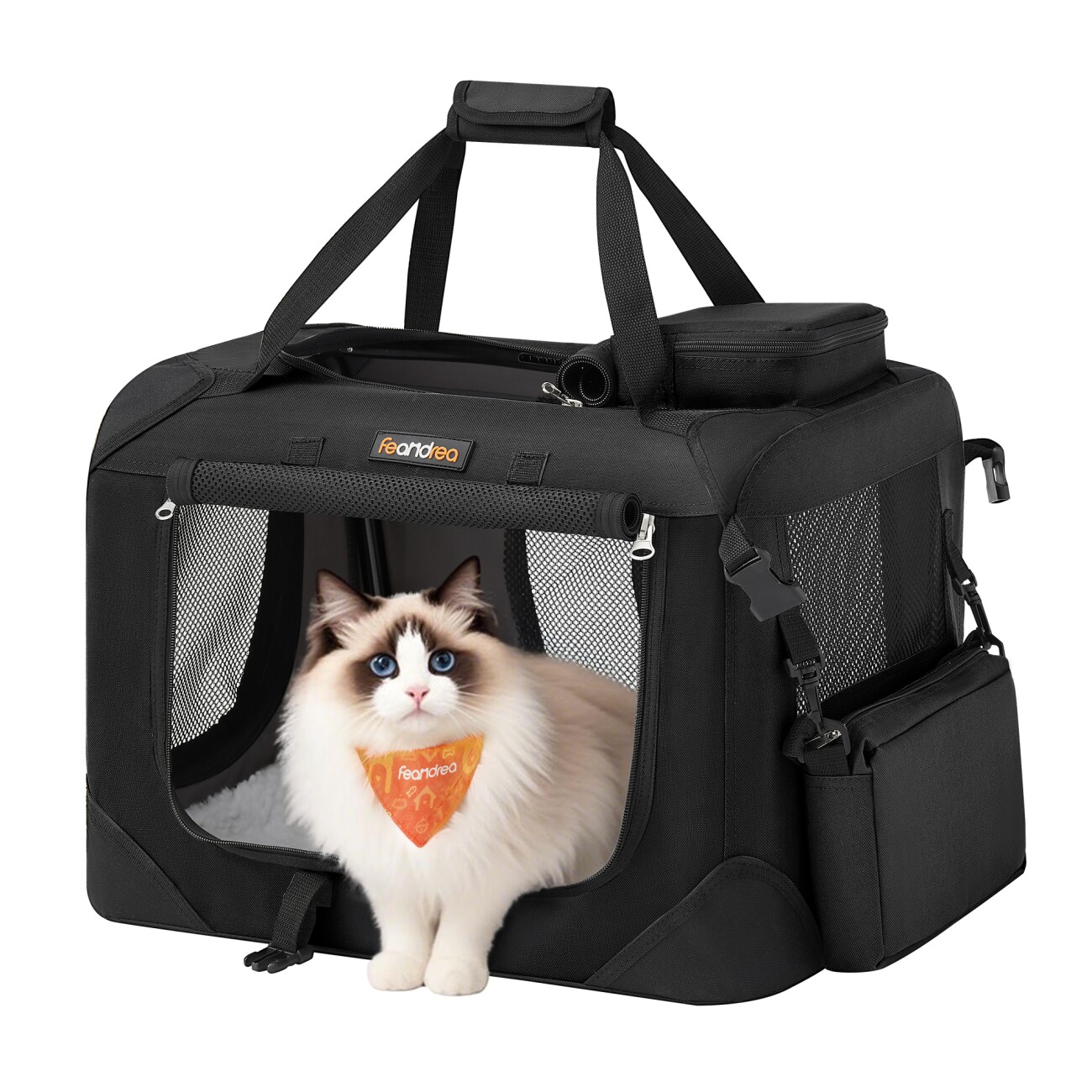 FEANDREA S-XXXL Transportbox Oxford-Gewebe schwarz 50 cm, 35 cm, 35 cm