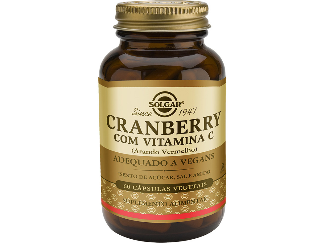 SUPLEMENTO SOLGAR CRANBERRY VITAMINA C 60 CAPSULAS