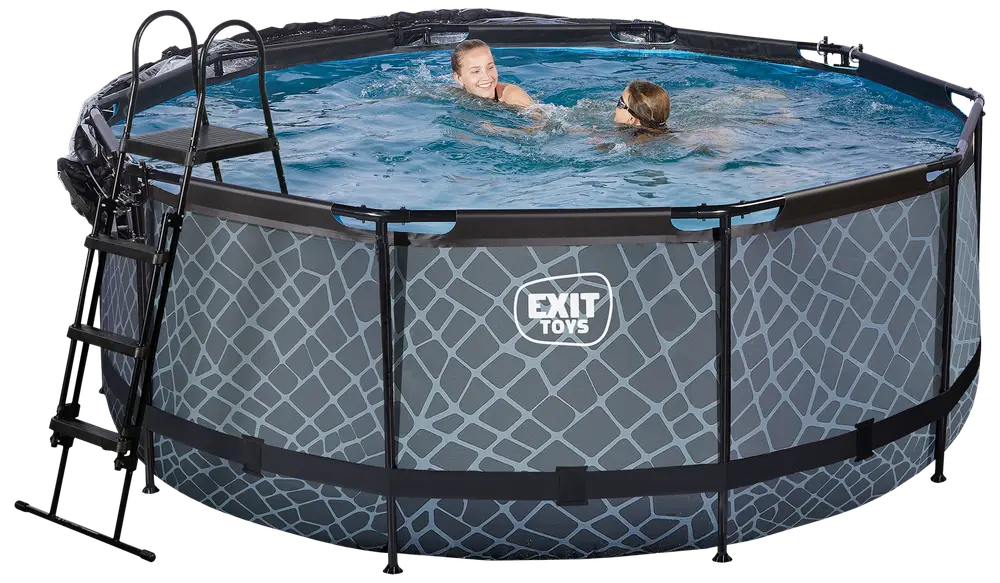 EXIT TOYS Pool Ø360x122cm med pumpe og skærm - Grå
