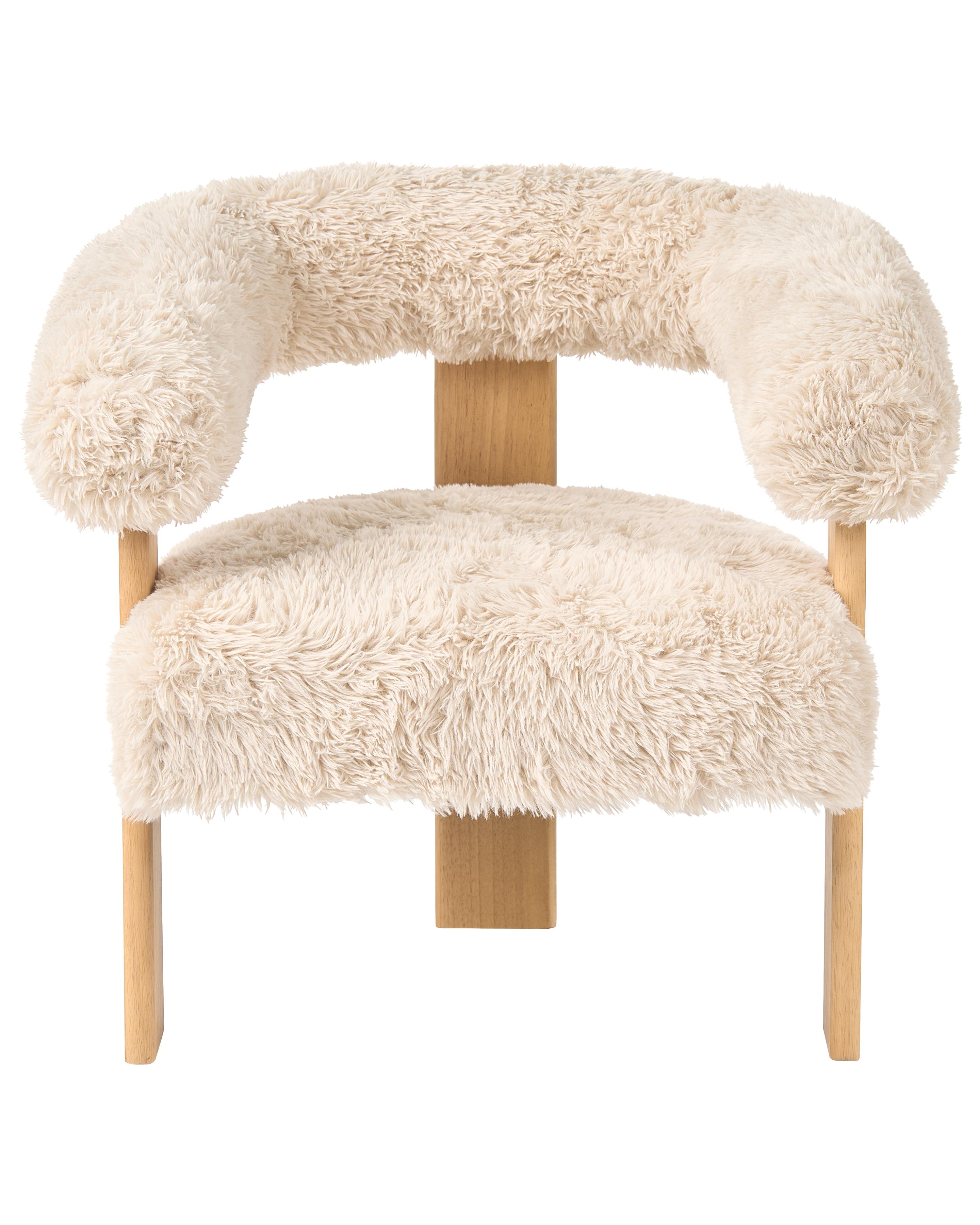 Fauteuil ILBRO Nepbont Gebroken wit/lichtbruin