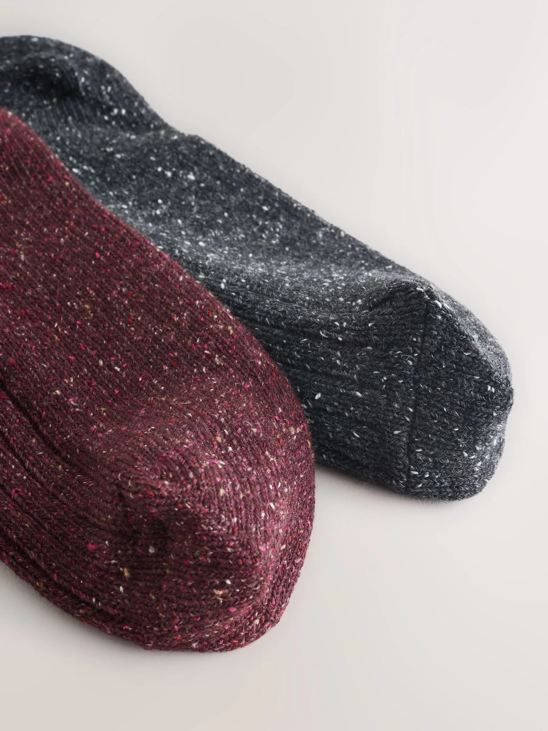 Berry/Antraciet - Thermal Wool Blend Knee High Socks 2 Pack With Silk