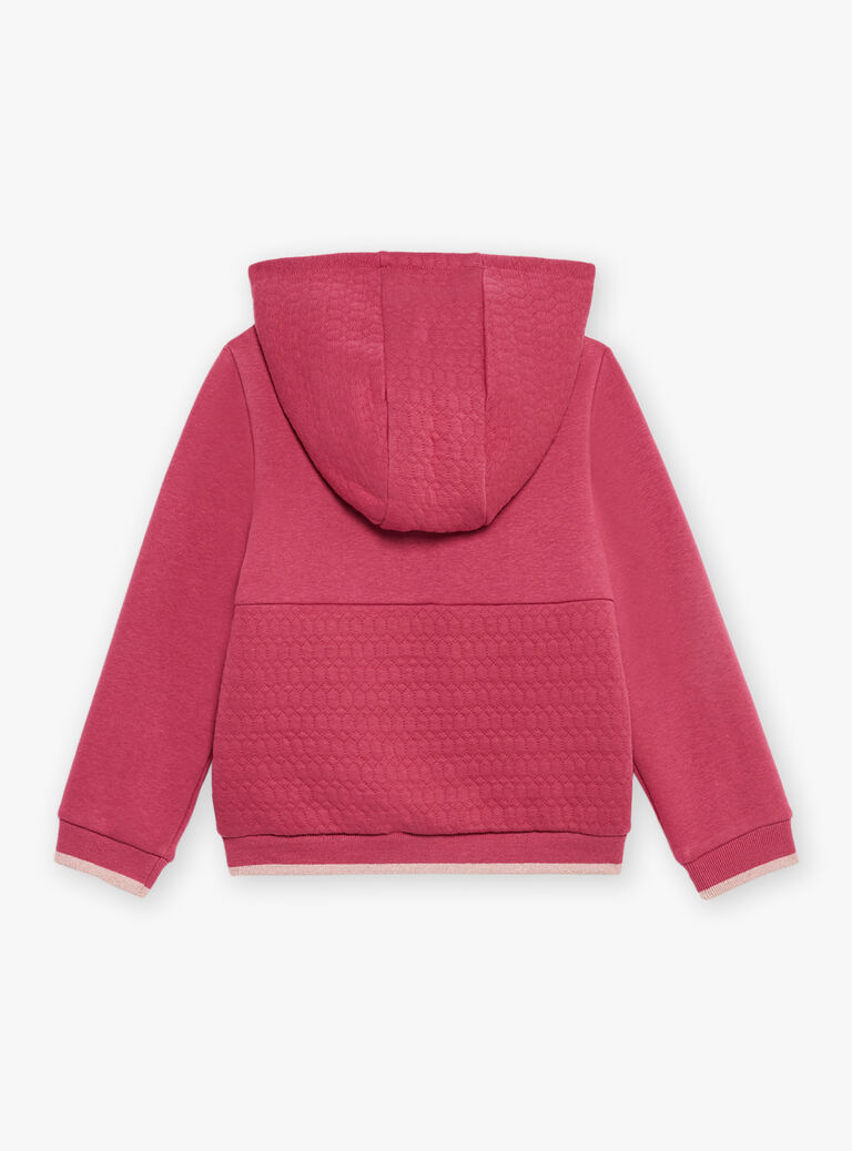 Sweat à capuche en molleton rose