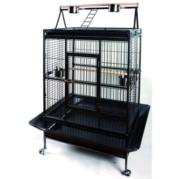 Cage big perroquet 102 x 79 x 171 cm - pour oiseau - coloris : anthracite