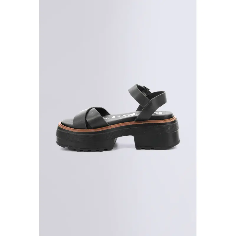 KICK HEKO NOIR SANDALES Cuir Femme