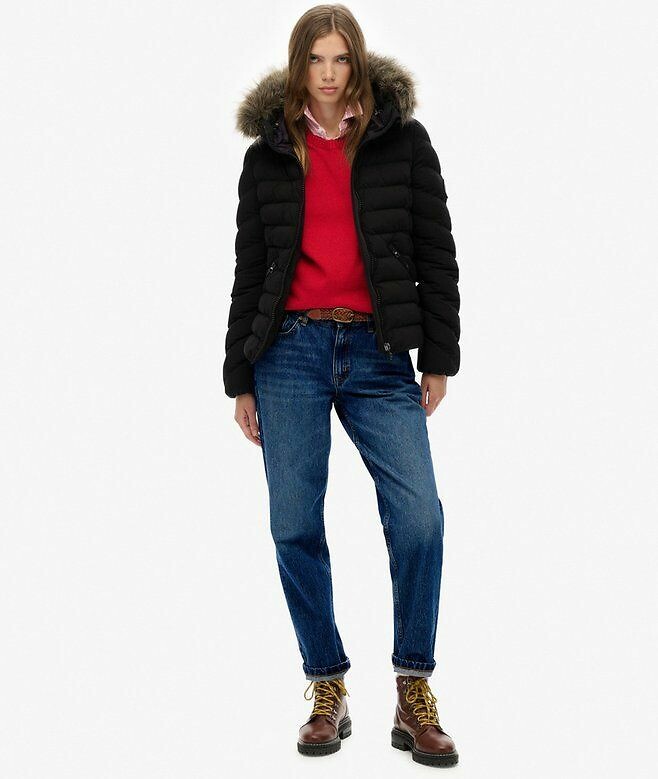 SUPERDRY<br>Jaqueta acolchoada com capuz de pele sintética