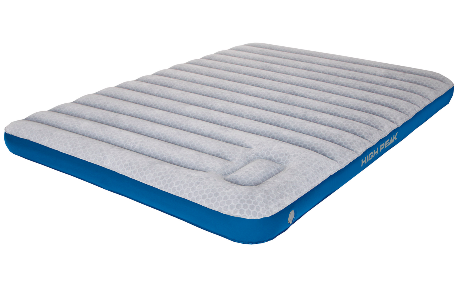High Peak Air bed Cross Beam Extra Long Luftbett mit integrierter Pumpe hellgrau/blau Single
