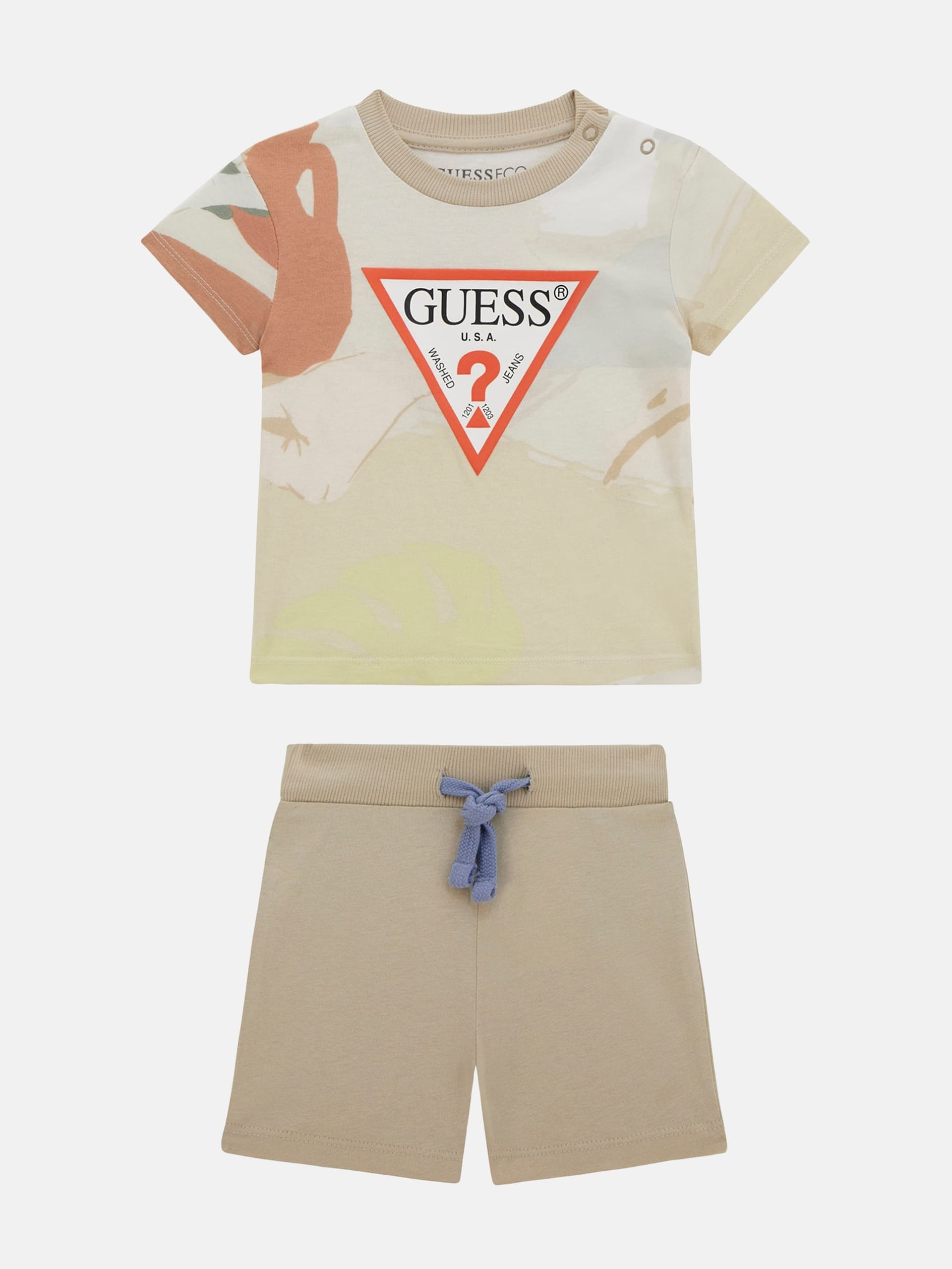 Conjunto de camiseta com estampa do deserto e shorts com cordão (0-24 meses)