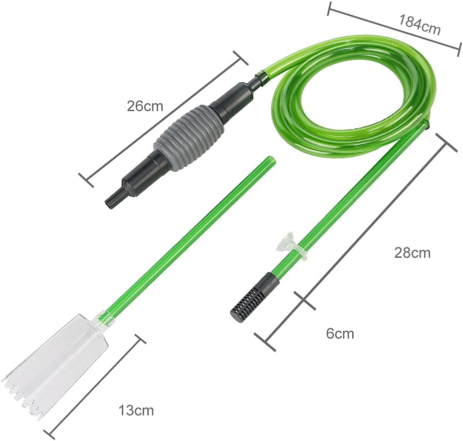 (1.84m) Manuelle Aquarium Wasserpumpe Fisch Tank Reiniger Kiesfilter Wassewechsel Umfüllpumpe - Grün