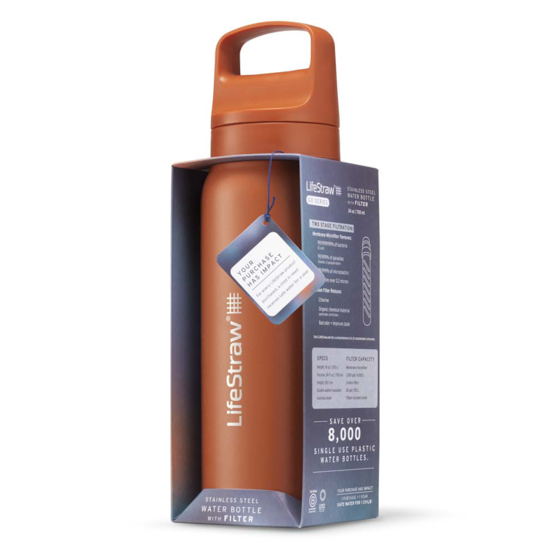 Lifestraw go 2.0 kyoto waterfilterfles - orange
