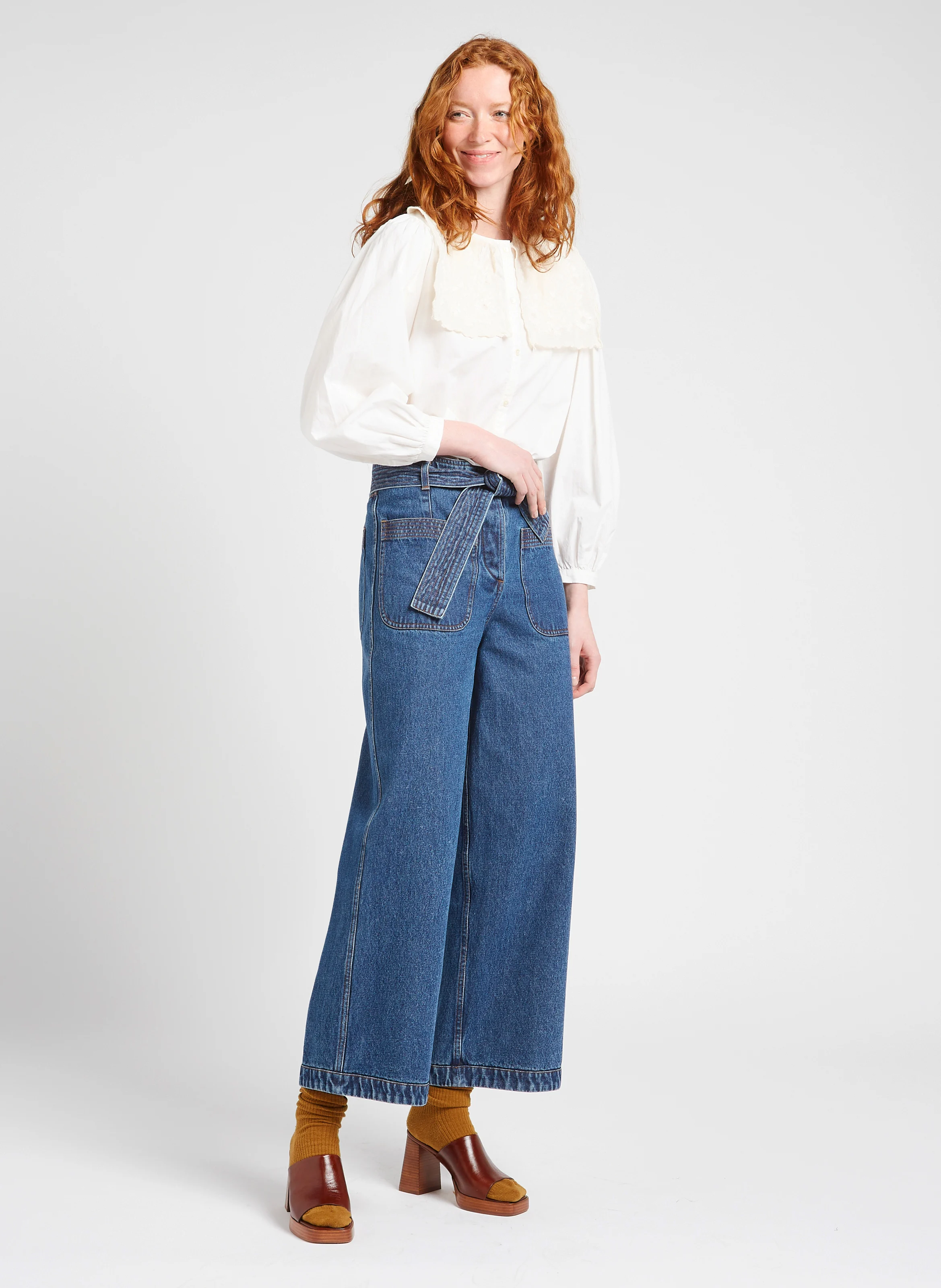 KITALLE - Chemise brodée en coton bio | Blanc