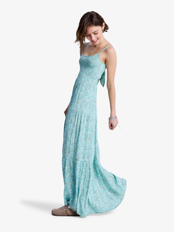 Tropical Glow Maxi Printed Robe longue imprimée Vert Femme