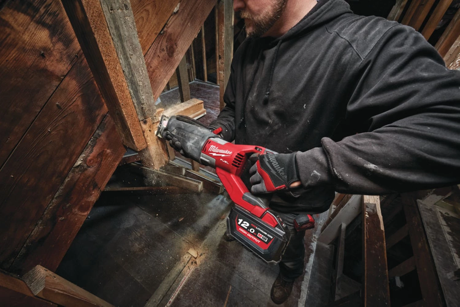 Milwaukee M18 FSX-121X Super Sawzall 18V Li-ion accu reciprozaag set (1x 12.0Ah accu) in koffer - snelwissel - koolborstelloos