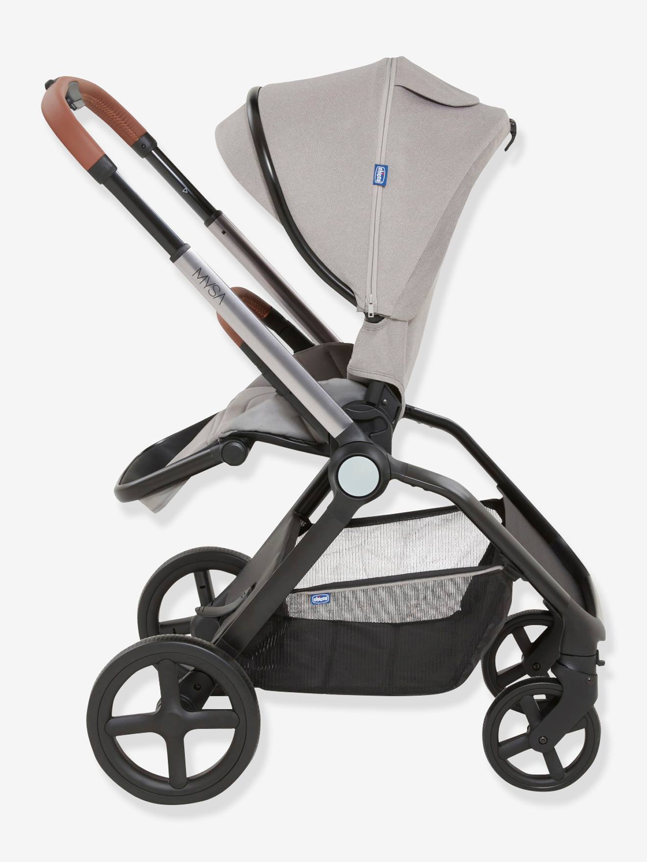Carrinho de bebê Mysa Chicco, cinza