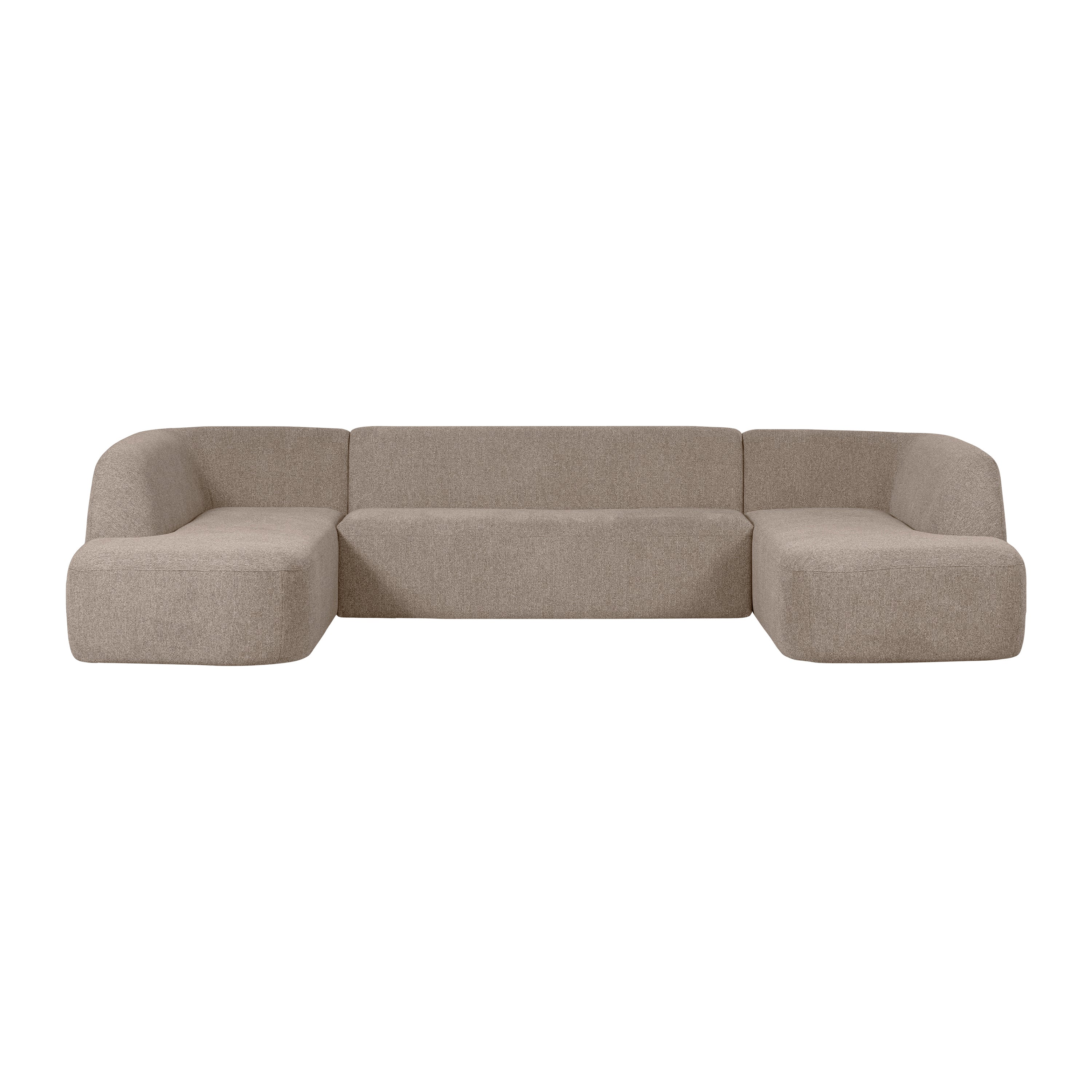 WOOOD Sloping U-bank â Chenille - Naturel Melange