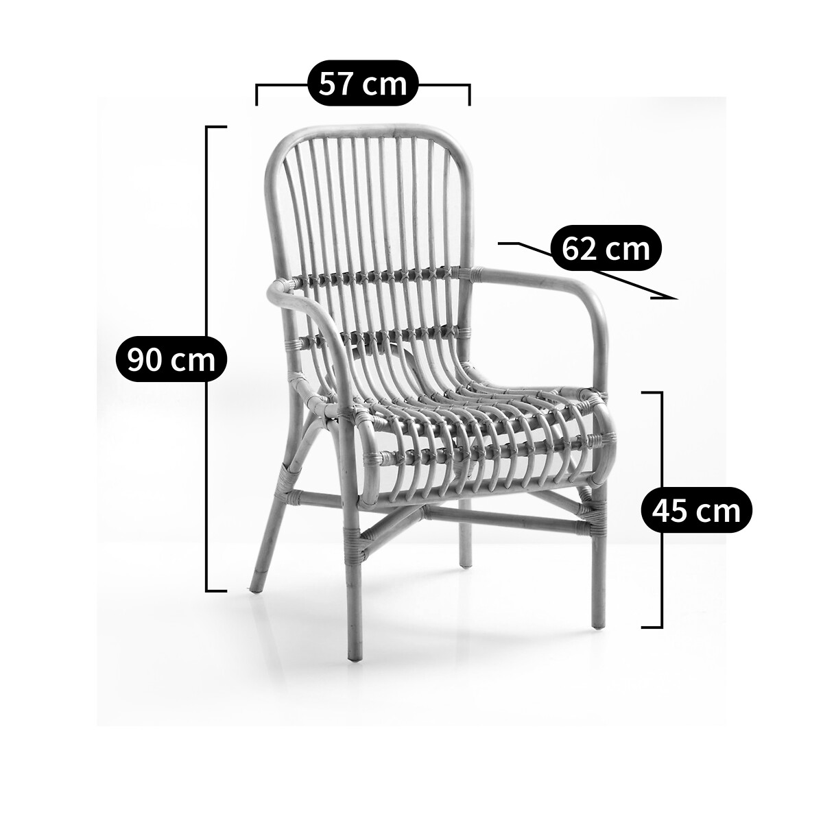 LA REDOUTE INTERIEURS<br>Tafelfauteuil em rattan, Malu