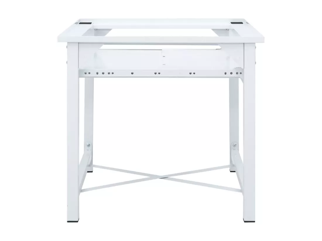 Socle pour machine à laver avec étagère coulissante Blanc