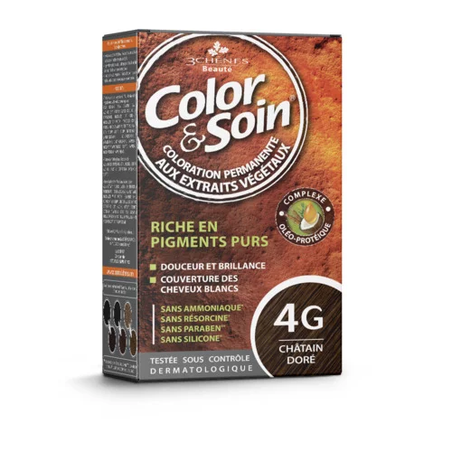 Color & Soin Coloration Femme - Coloration : Châtain Doré 4G - Les 3 Chênes