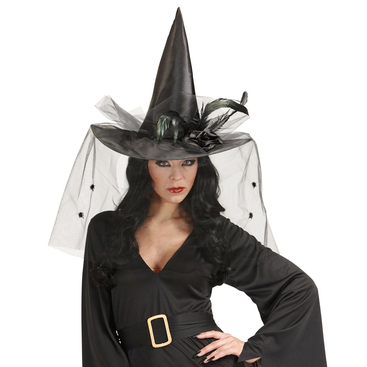Halloween Heksenhoed Zwart Sluier