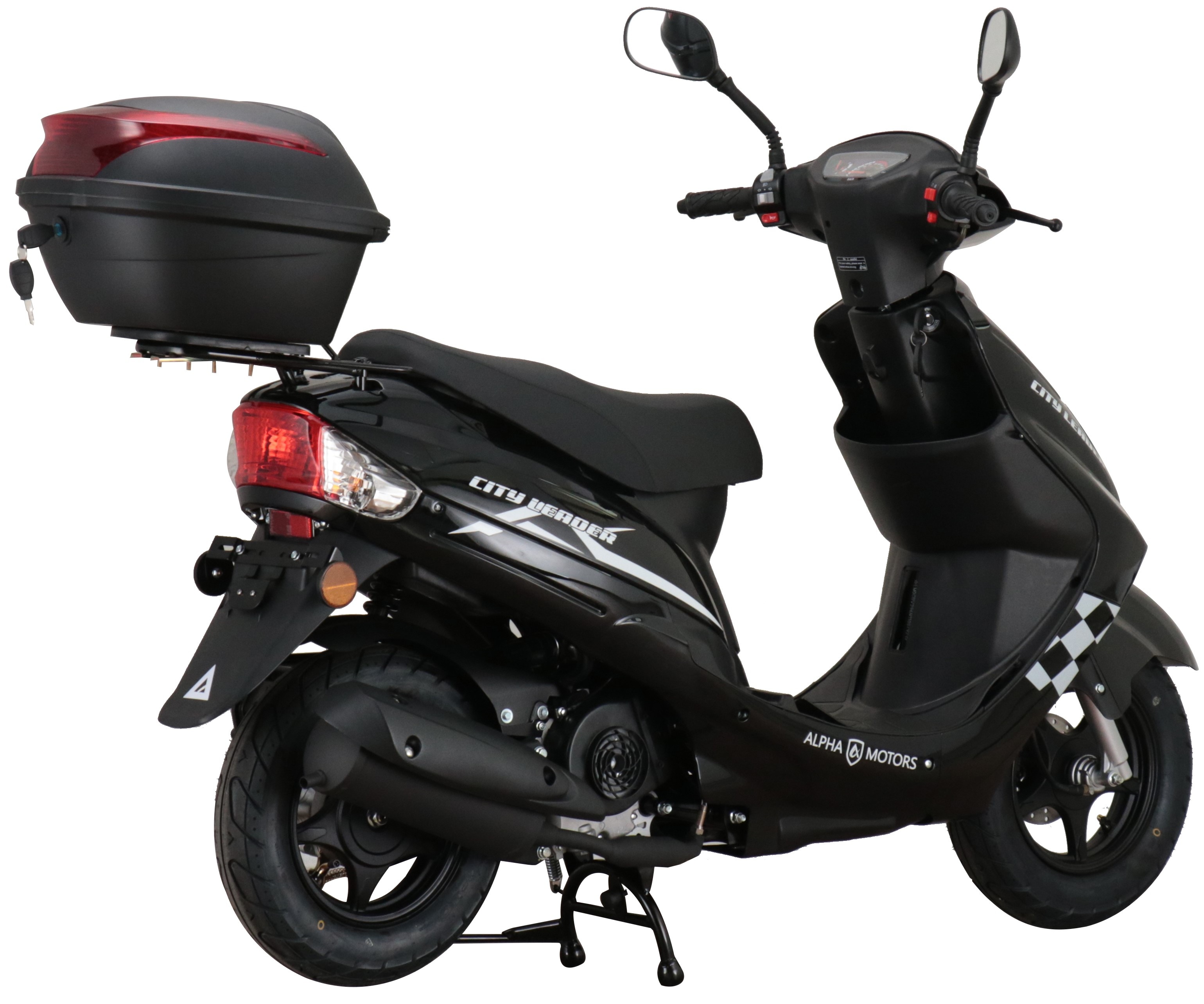 Alpha Motors Motorroller CityLeader 50 ccm 45 kmh EURO 5 schwarz inkl. Topcase