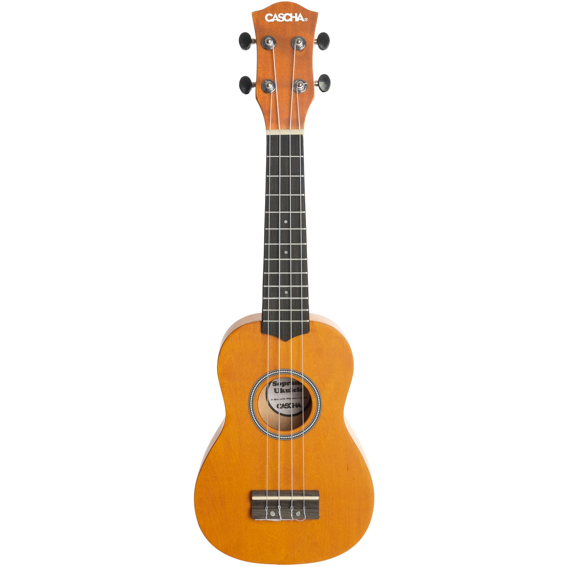 Cascha HH 3964 sopraan ukelele geel met tas en plectra