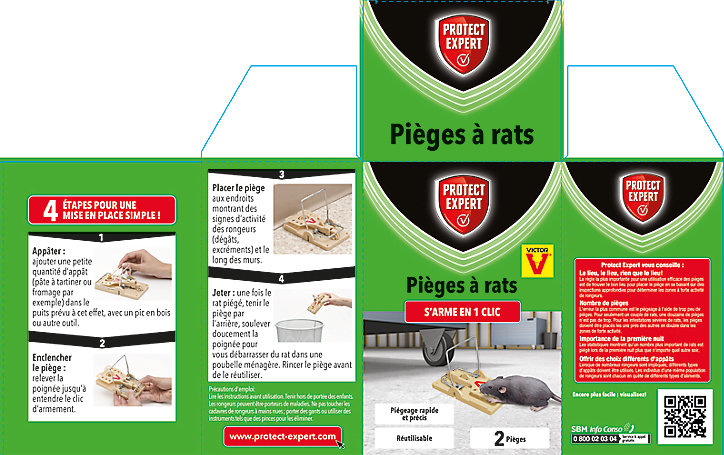 Piège à rats plastique Protect Expert (2 pièces)
