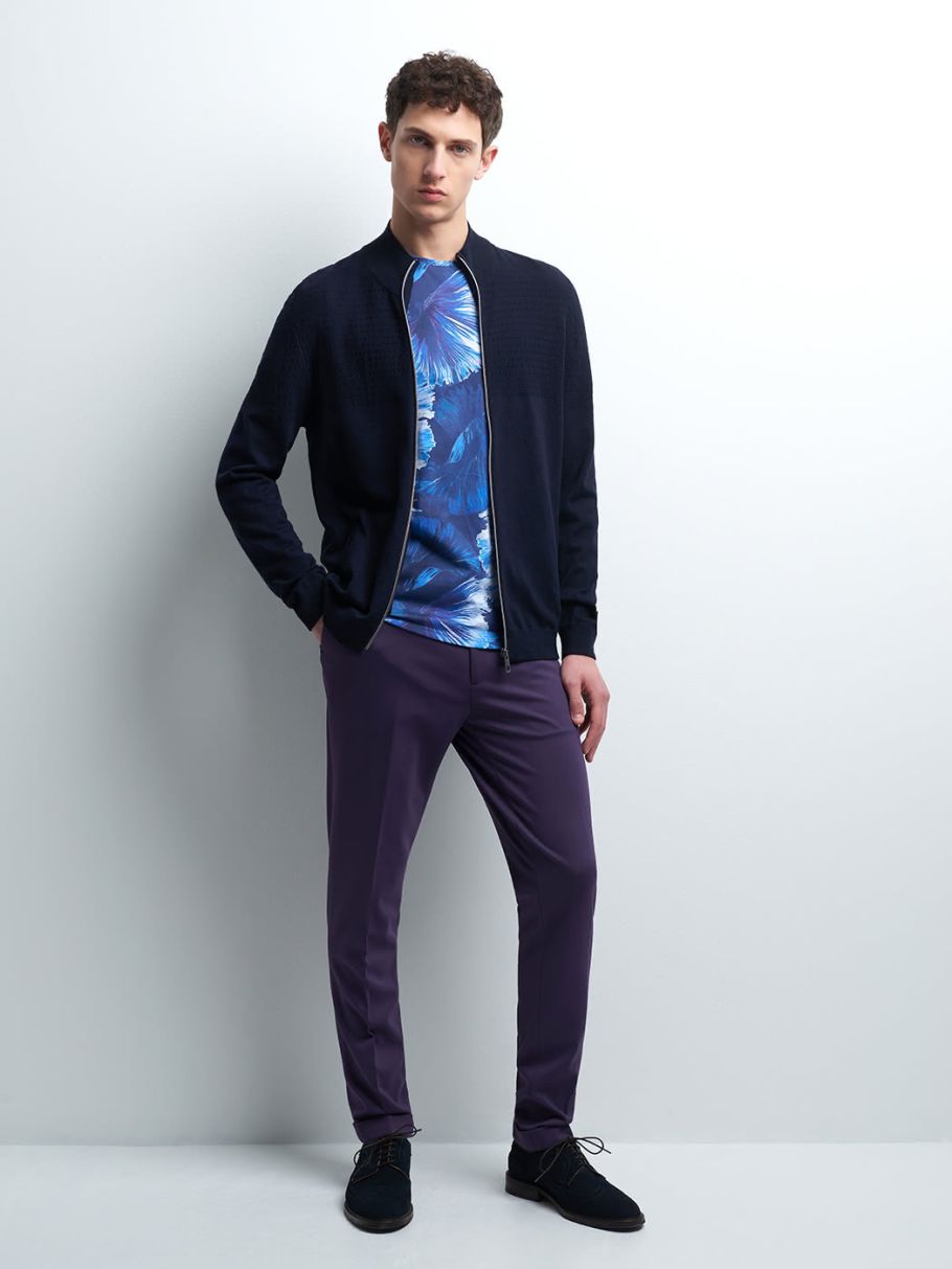 Cardigan zippé col montant