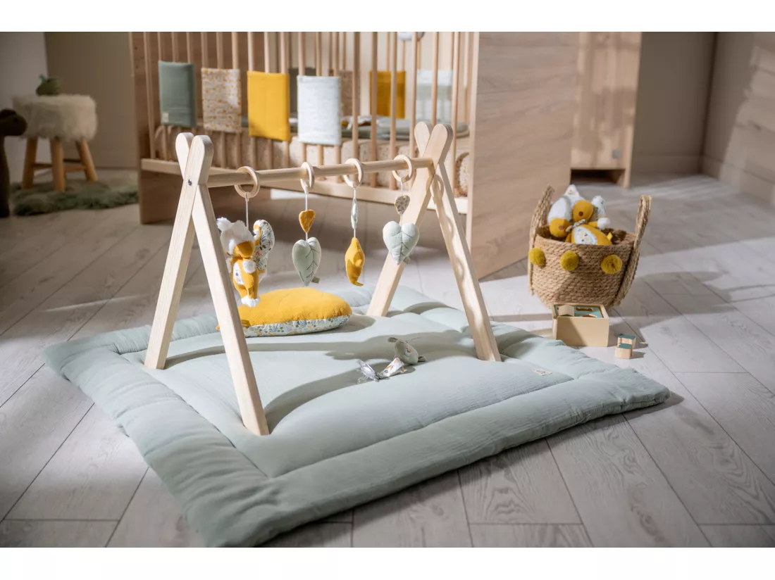 Grand tapis de jeu en double gaze de coton
