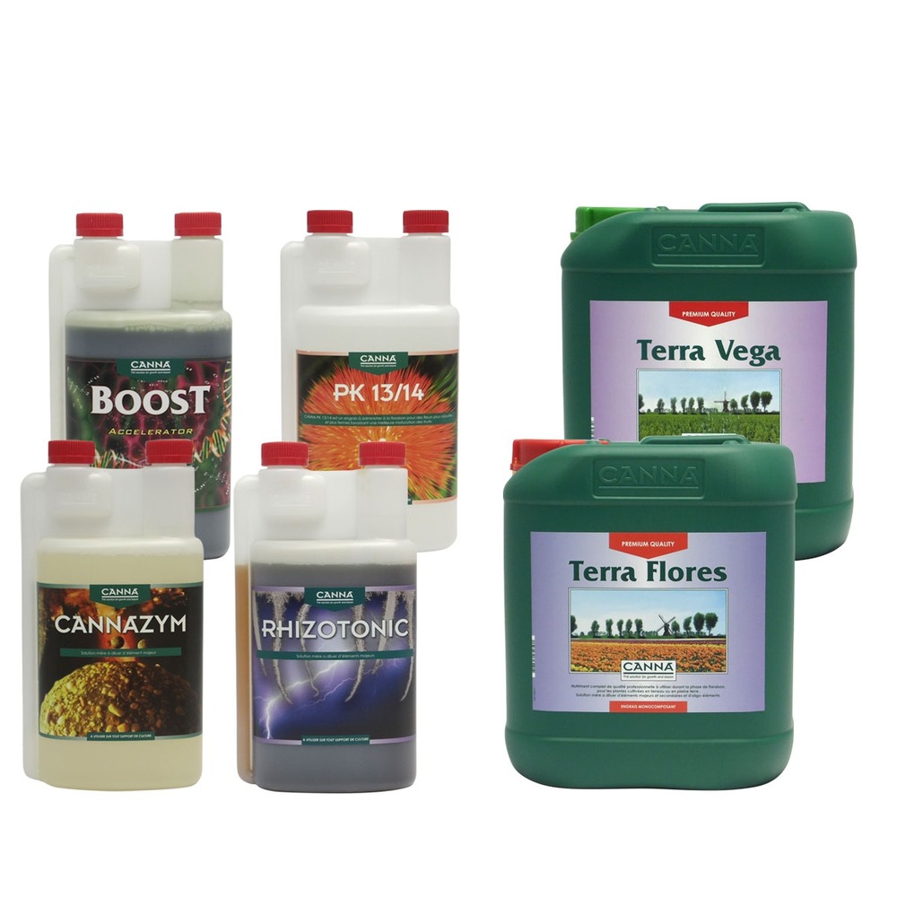 Pack engrais terra vega & flores 5 litres + boosters
