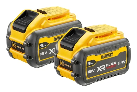 DeWALT DCB547X2-XJ, Batteri, 9 At, 54 V, DeWalt, Discharge overcurrent, Overophedning, Overbelastning, 2 stk