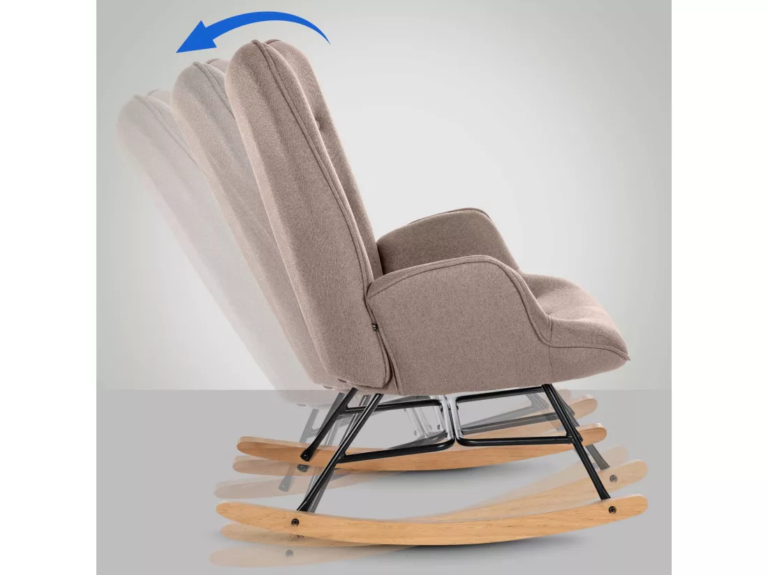 Chaise à bascule - Tissu & Métal - Taupe - Sanka
