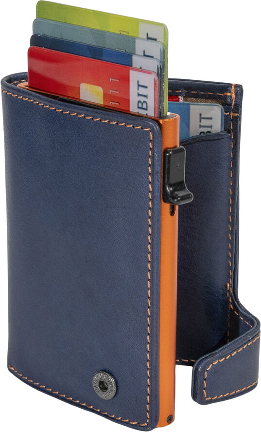 Tony Perotti Furbo cardholder with banknote and coin pocket Dark blue
