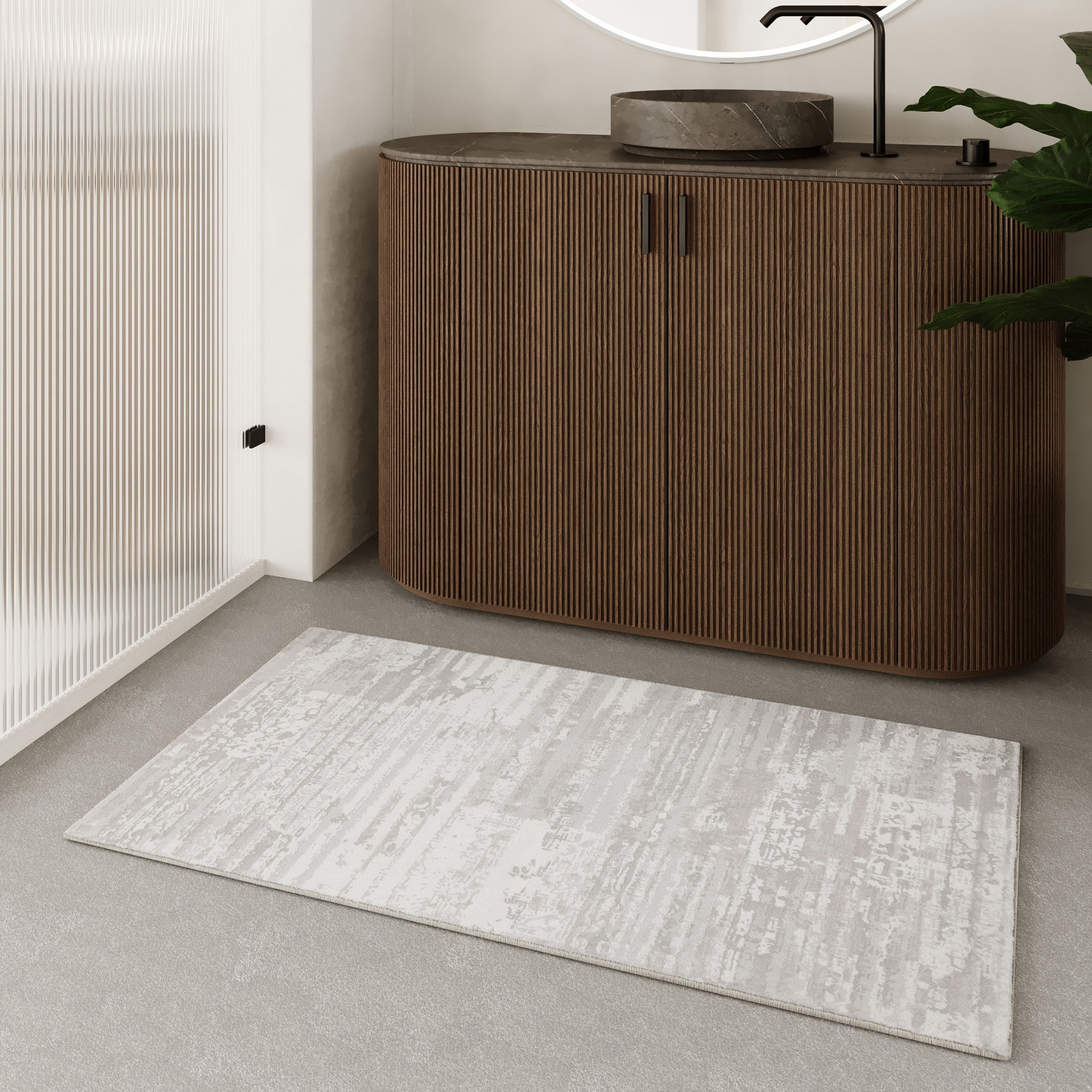 Wecon home Badematte »Mauri« Höhe 5 mm Vintage Design, waschbar, rutschfest, schnell trocknend, Badteppich