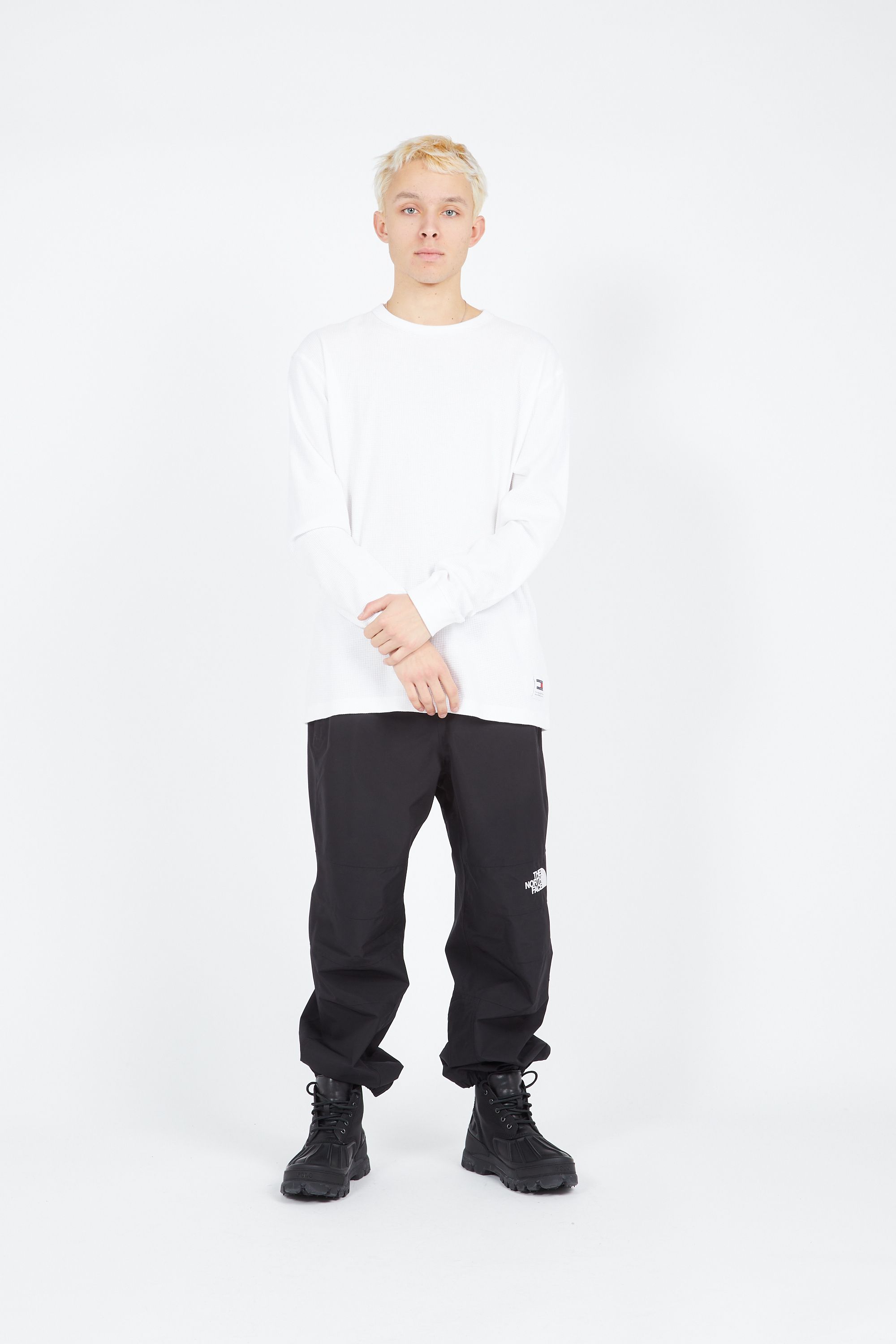 TOMMY JEANS Pull TJM REG LS WAFFLE TE Blanc