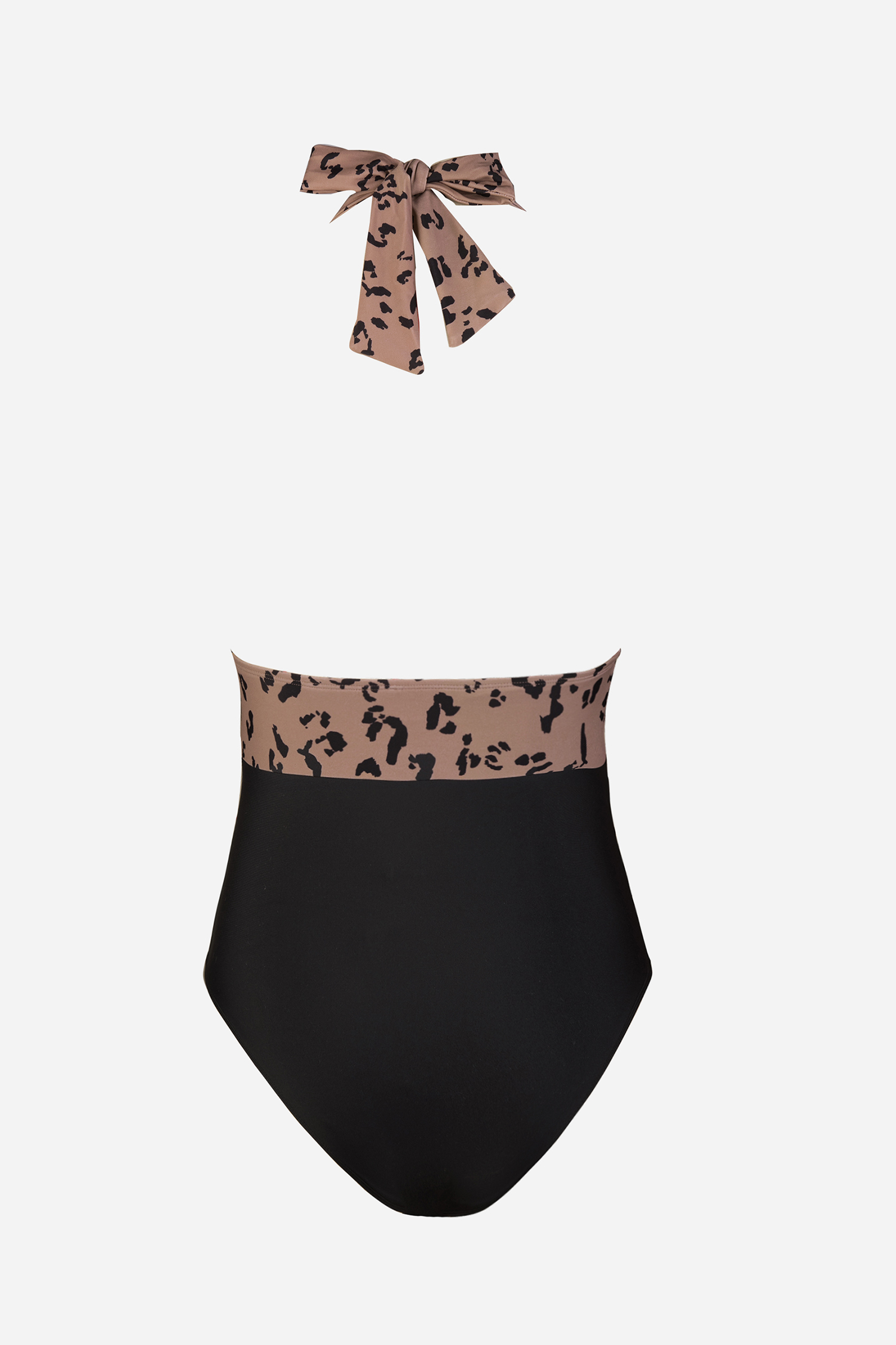 Maillot de bain une pièce ventre plat léopard à col licou