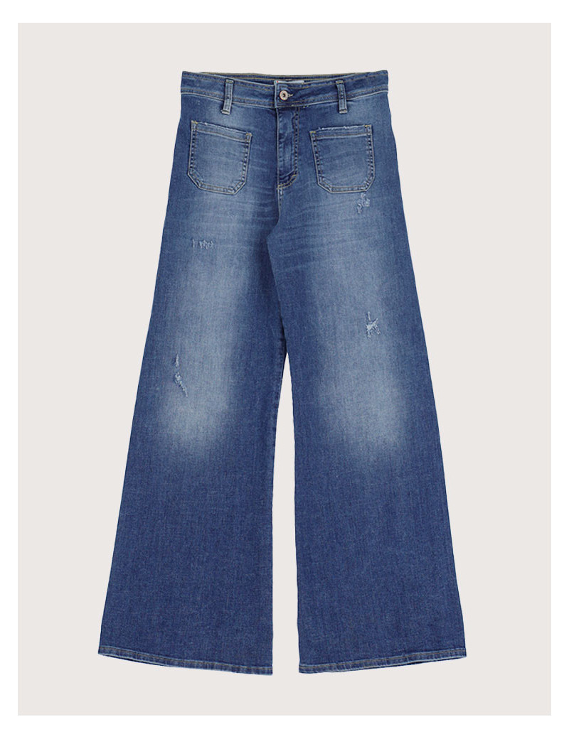 PLEASE JEAN FEMME PATTES D'EPH BLUE DENIM