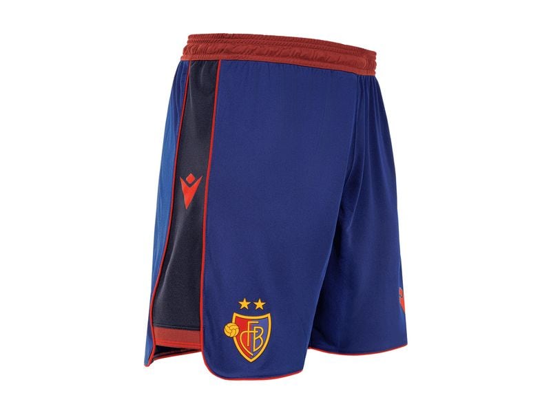 FC Basel Home Short Junior 25/26 140, Blau/Rot Heimshorts des FC Basel für die Saison 2025/26