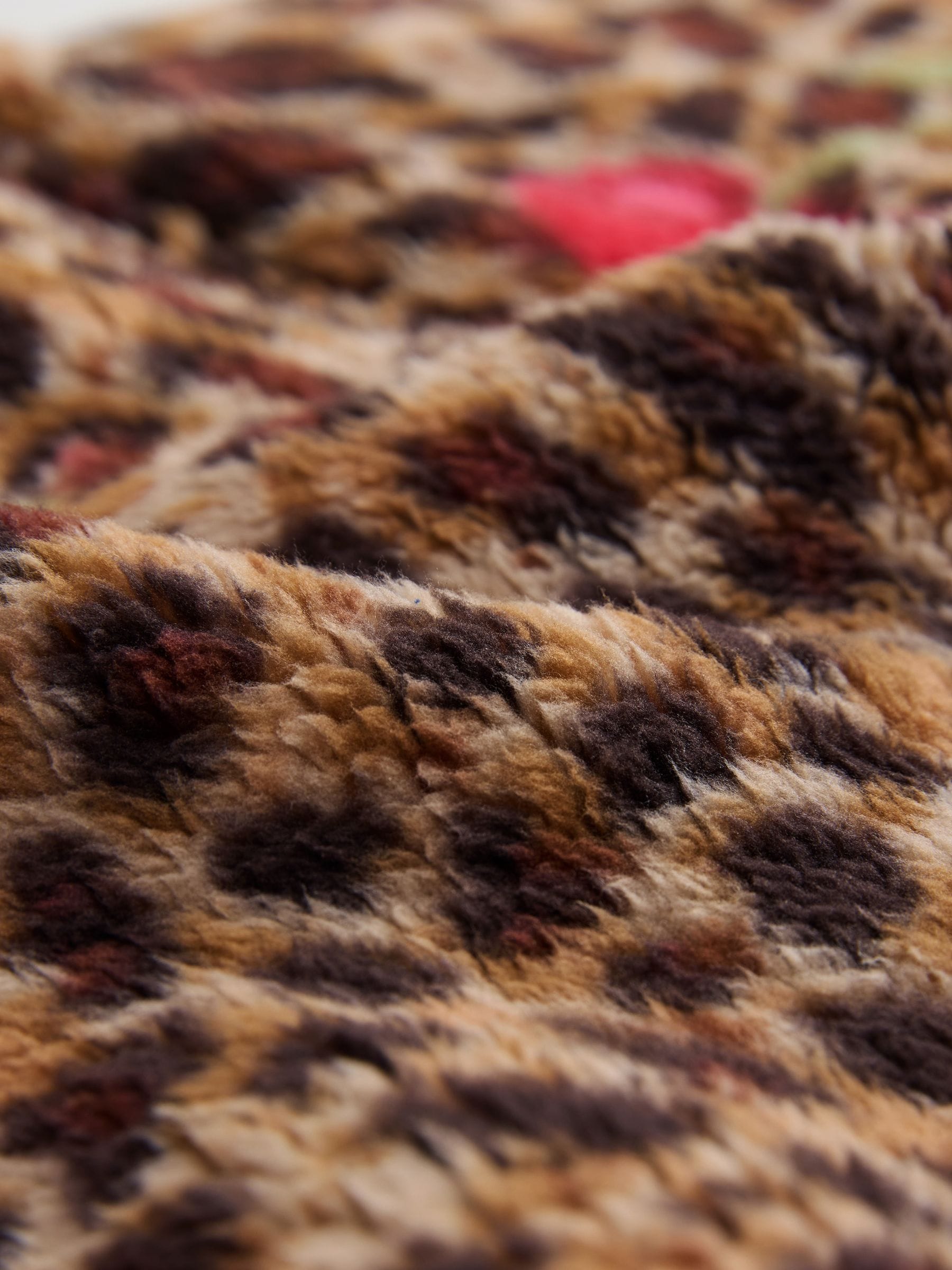 Animal/Cherry Print - Borg fleece met korte rits