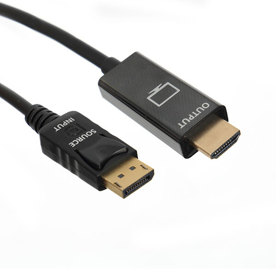 TEXTORM Câble DisplayPort vers HDMI blindé - Mâle/Mâle - 1.8 m