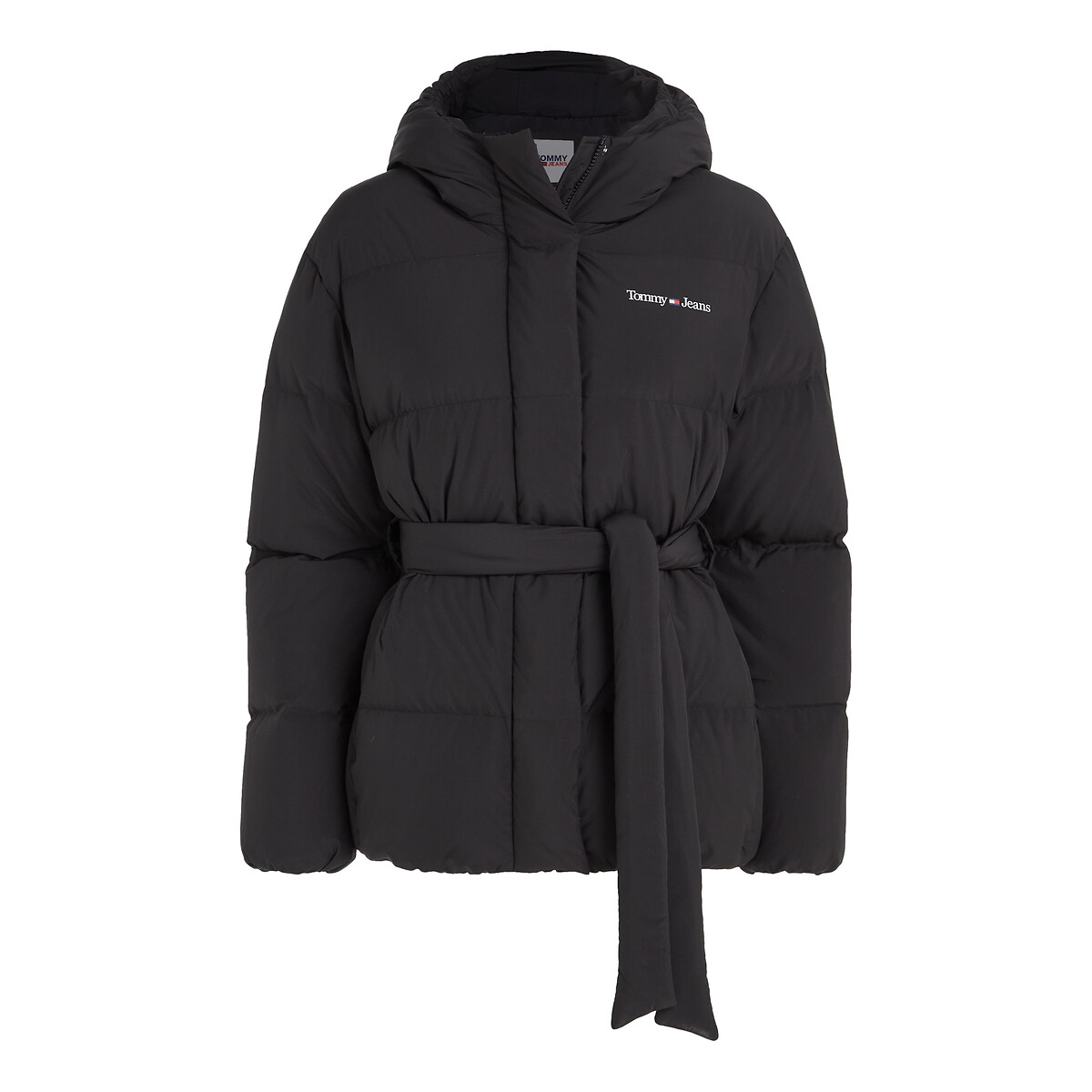 TOMMY JEANS<br>Jaqueta curta de plumas com capuz e cinto