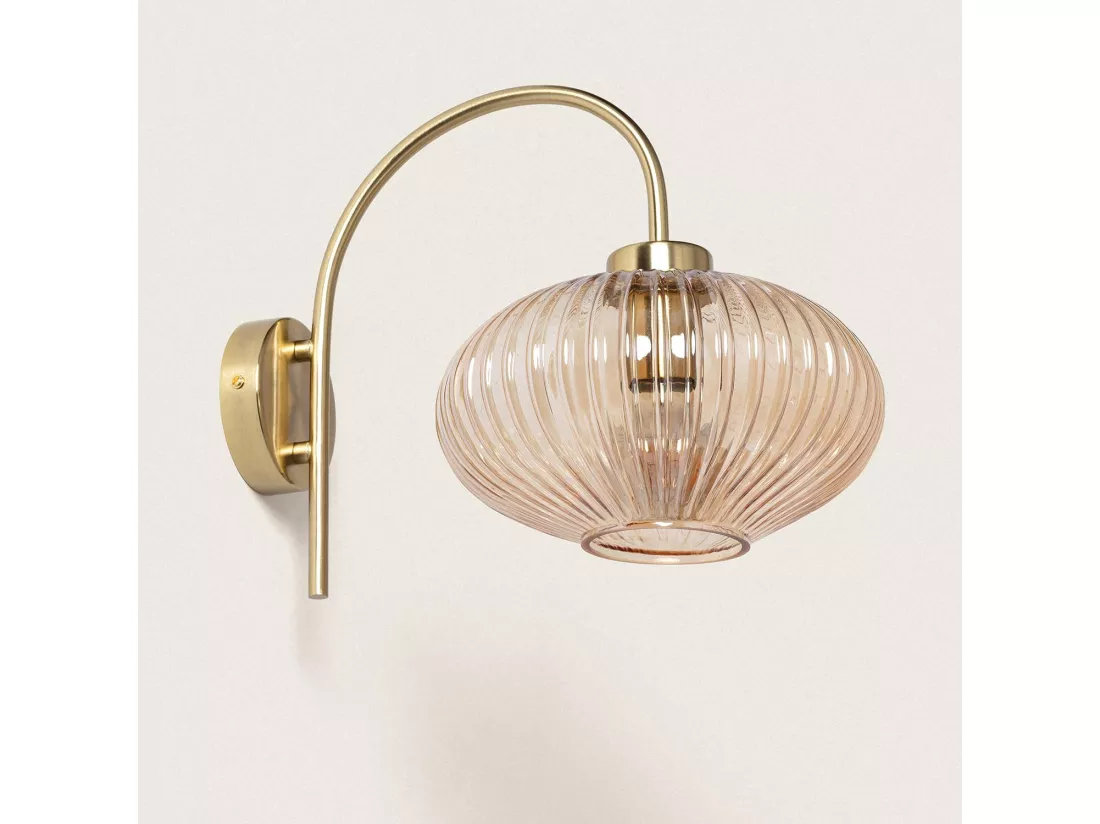 Lampe Murale Métal et Verre Basile Ambre