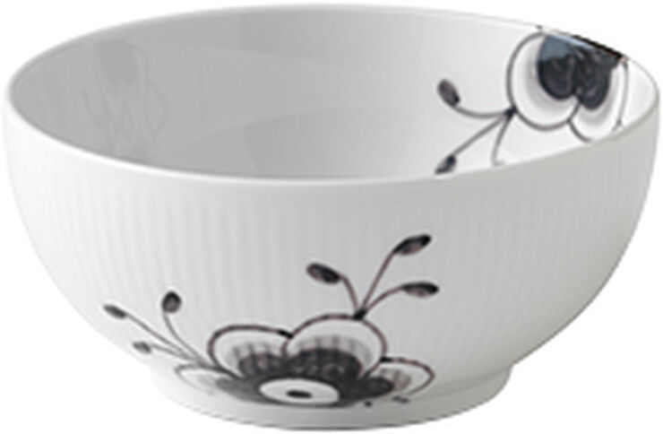 Royal Copenhagen Sort Mega Riflet 73 cl. skål Hvid, sort